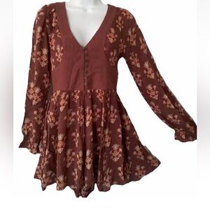 Ecote Romper S Boho Hippie Festival Floral Rayon Shortalls Whimsigoth Shorts